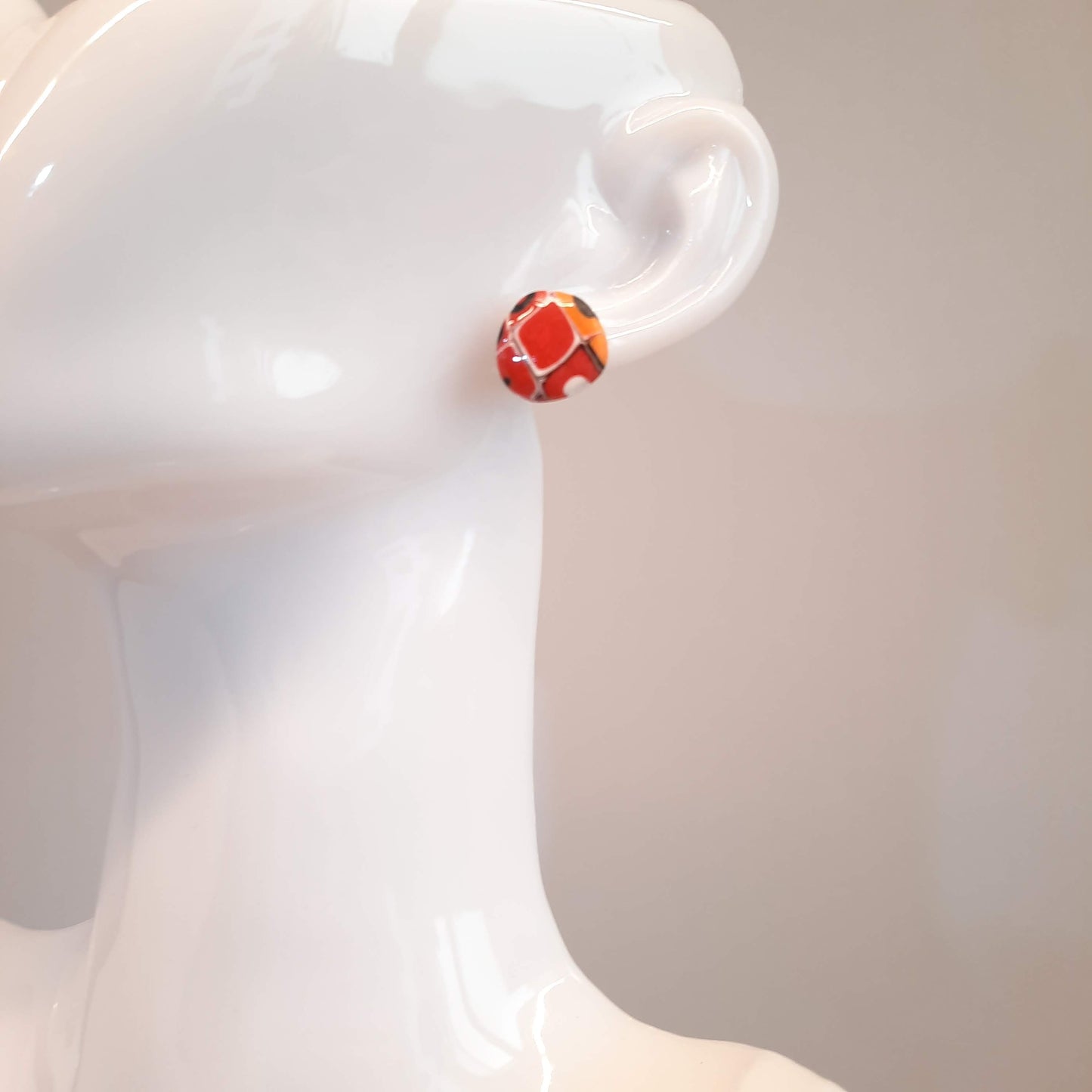 Pendientes Botón Palma Arcoíris