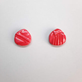 Pendientes Botón Palma Rojos