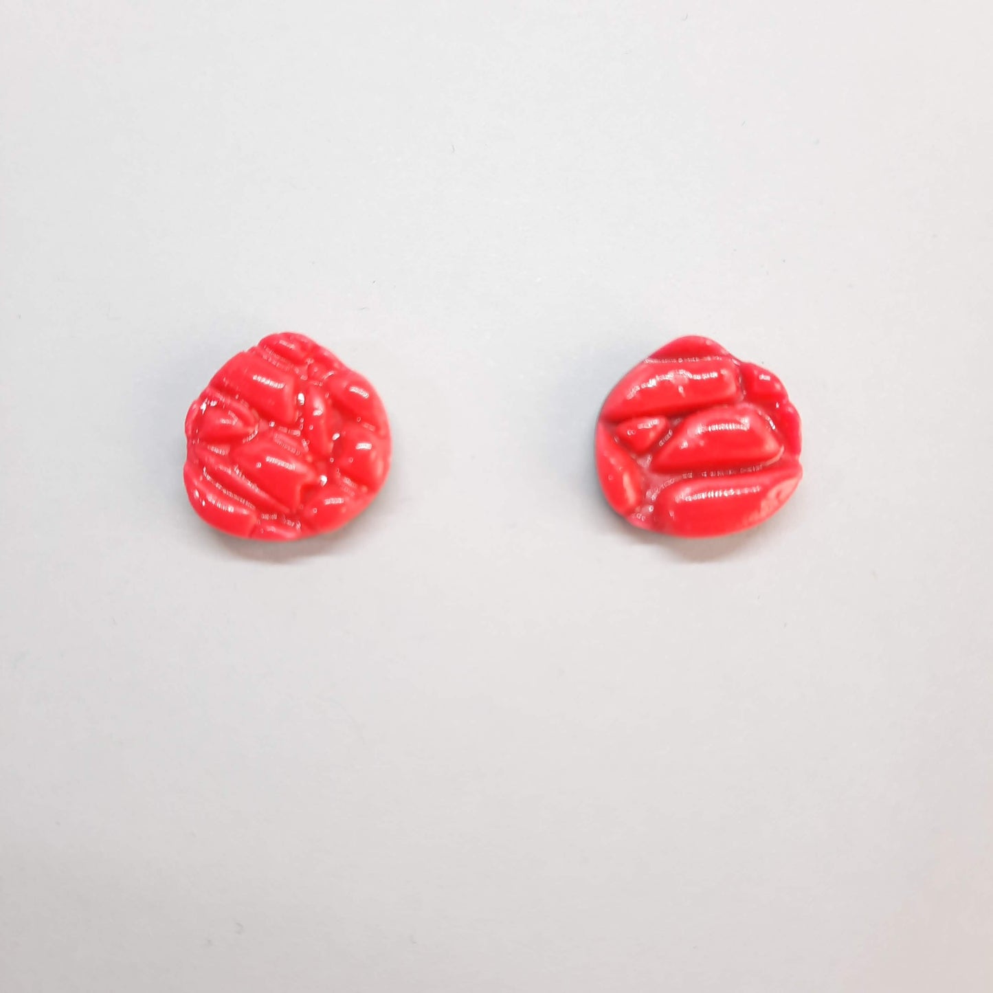 Pendientes Botón Palma Rosa Neón