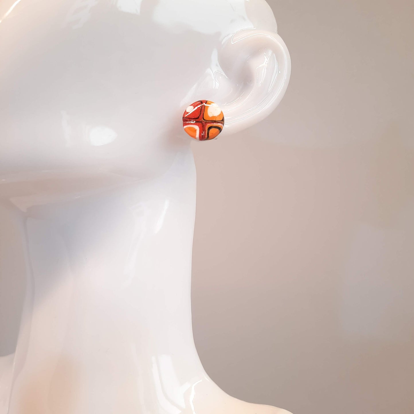 Pendientes Botón Redondo Mediano Arcoiris