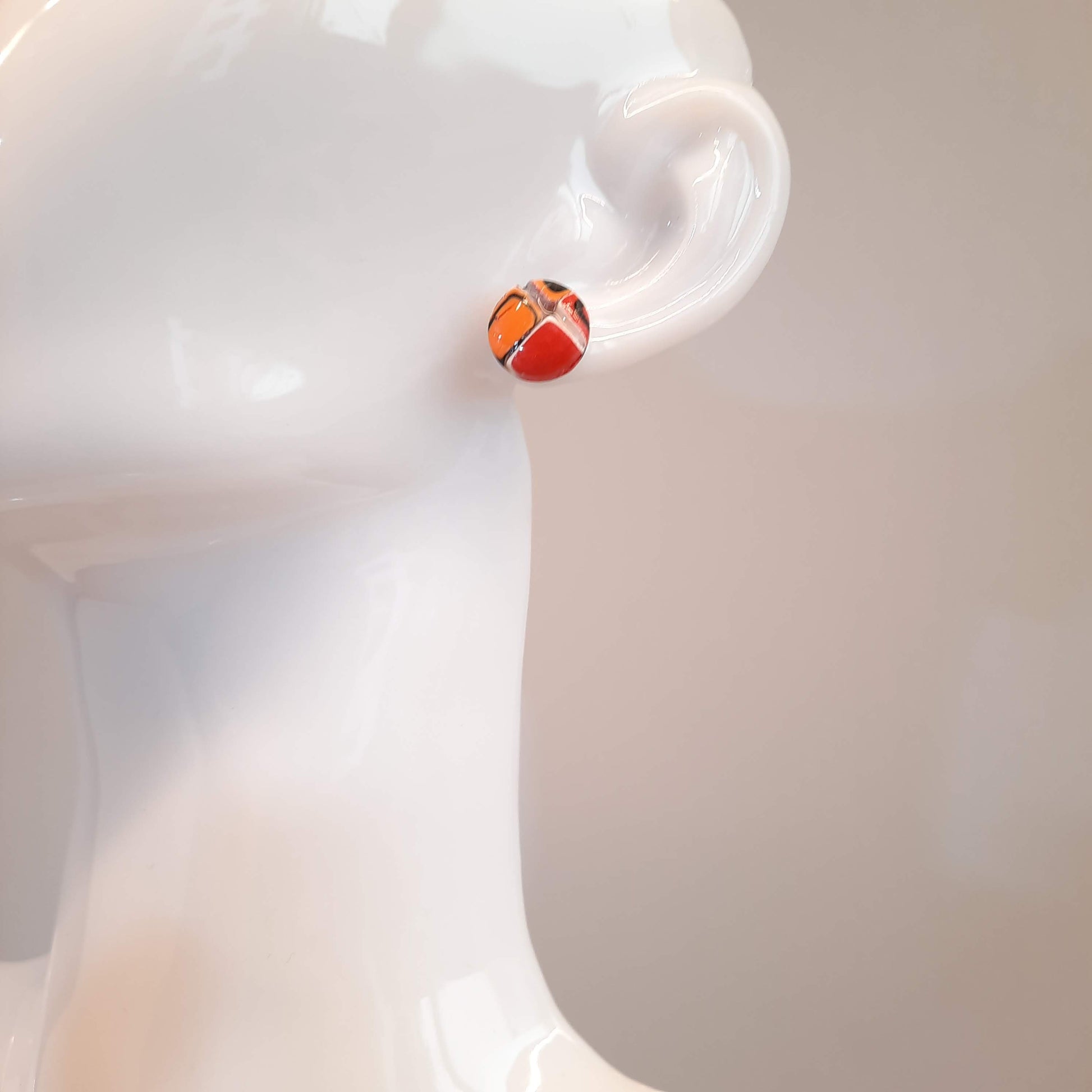 Pendientes Botón Redondo Mediano Arcoiris