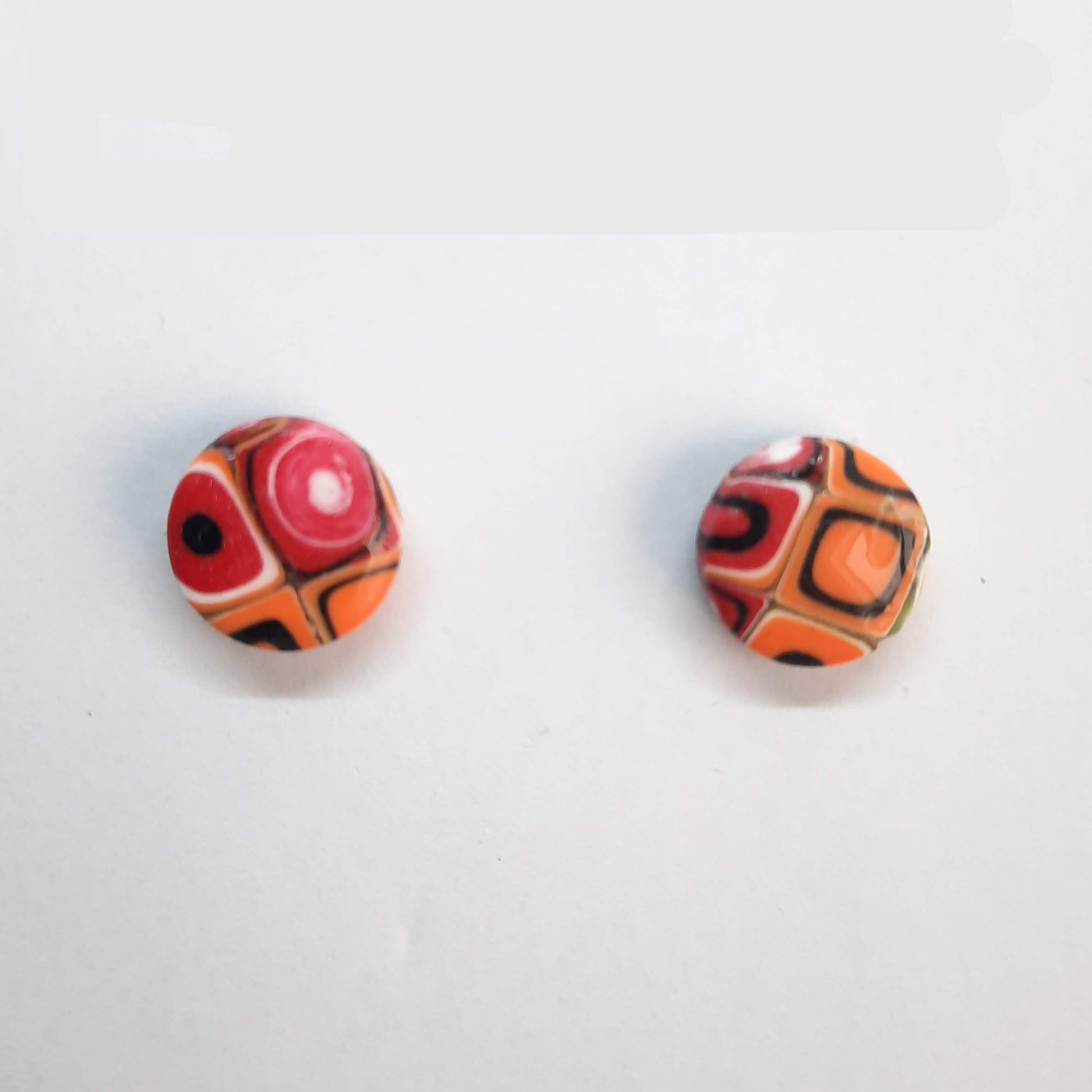 Pendientes Botón Redondo Mediano Arcoíris