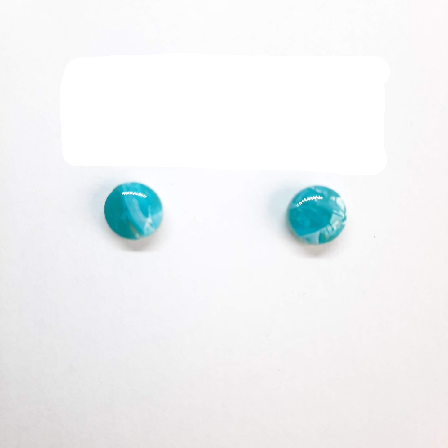 Pendientes Botón Redondo Pequeño Aguamarina