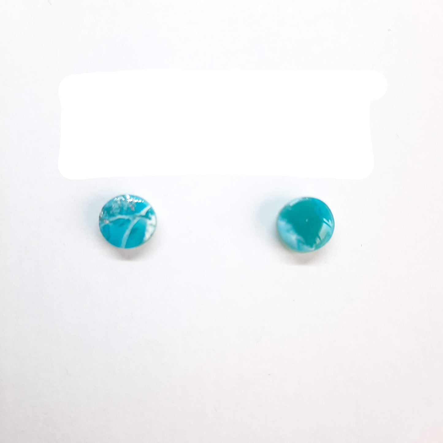 Pendientes Botón Redondo Aguamarina pequeño