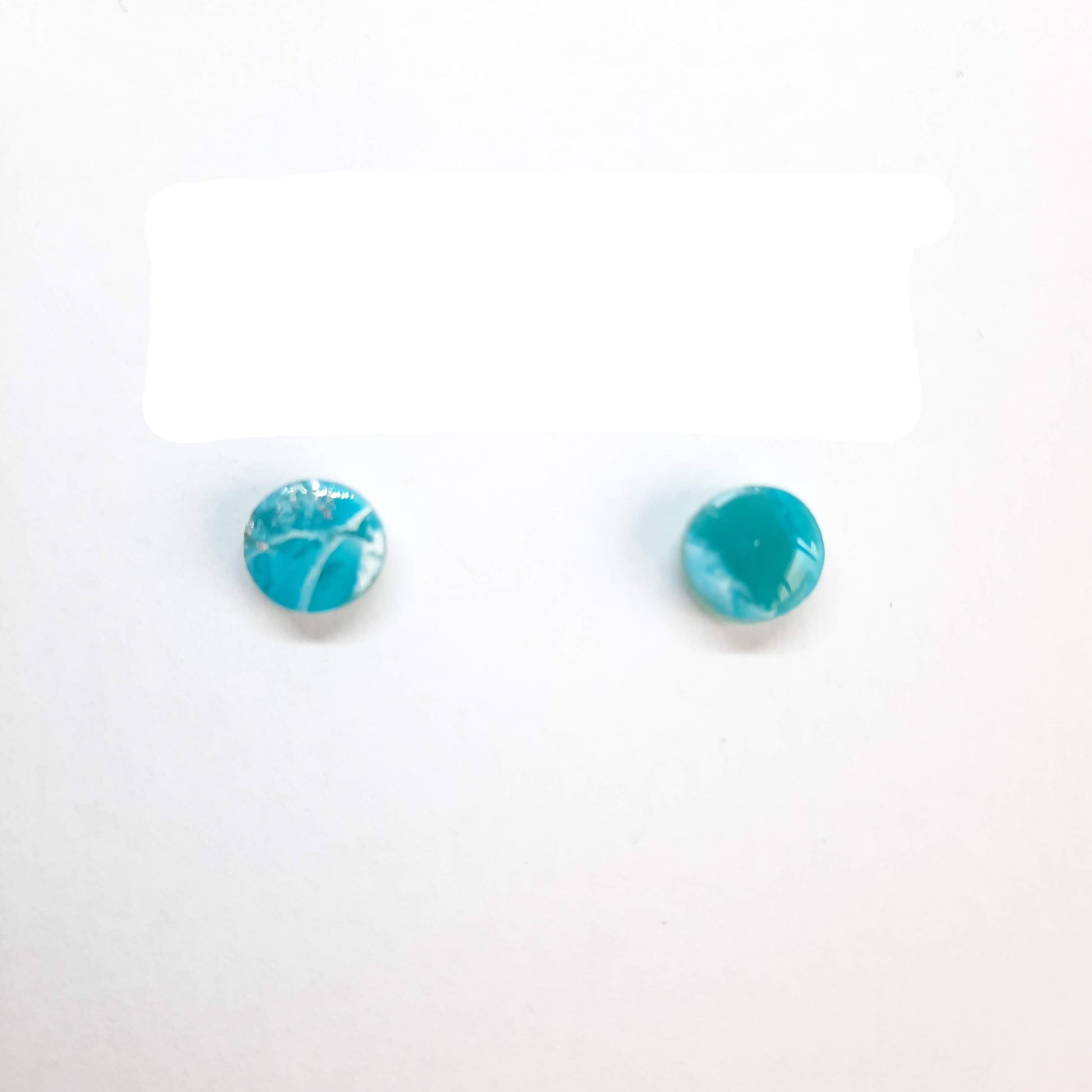 Pendientes Botón Redondo Aguamarina pequeño