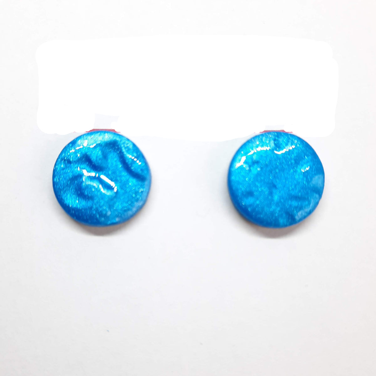 Pendientes Botón Redondos Grandes Azul