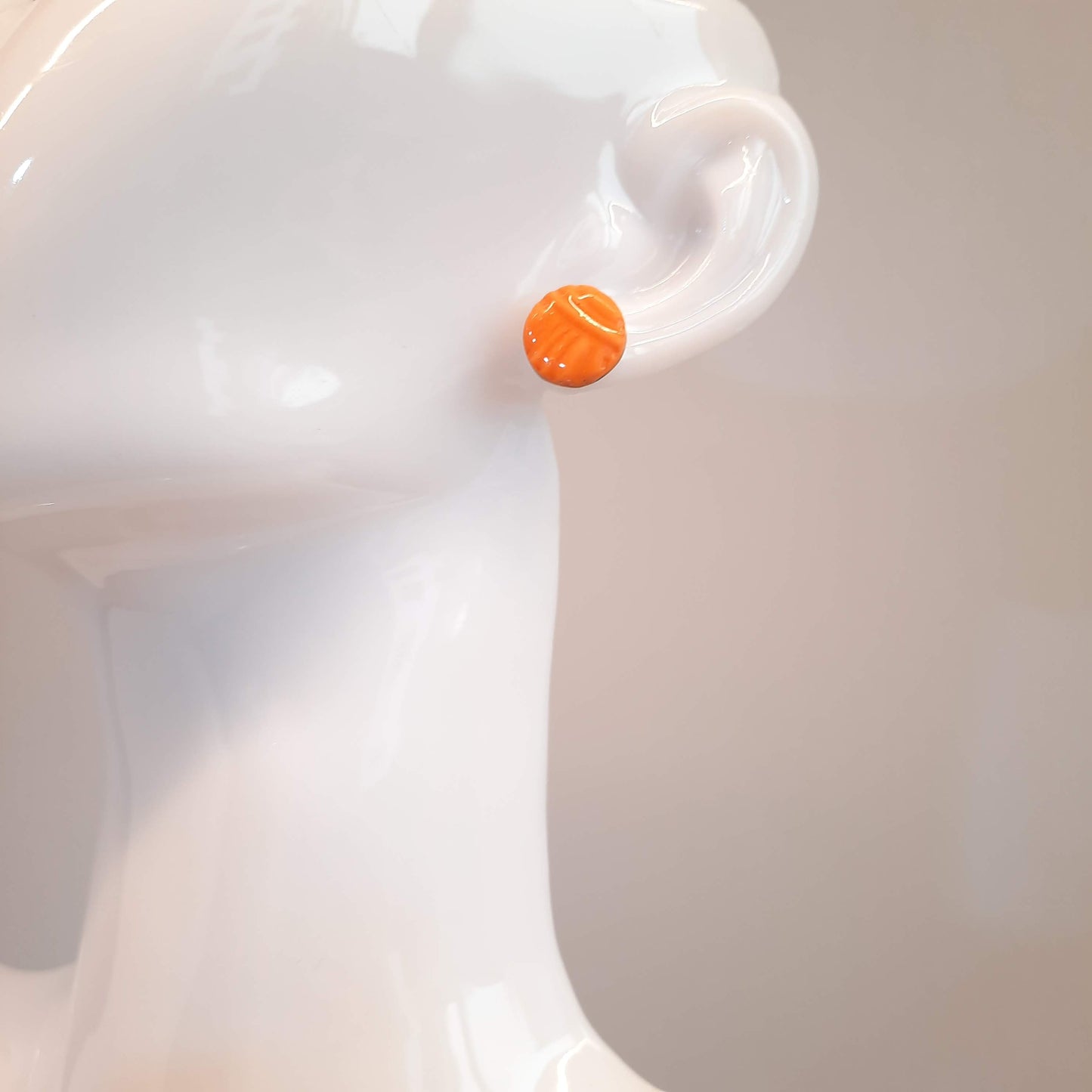 Pendientes Botón Redondos Medianos Naranja