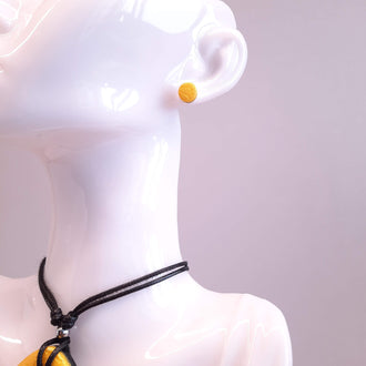 Pendientes Botón Redondo Amarillos