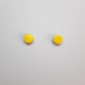 Pendientes Botón Redondo Amarillos