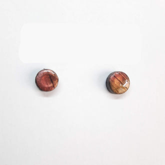 Pendientes Botón Redondos Pequeños Labradorita Violeta