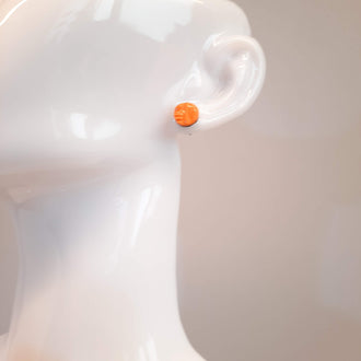 Pendientes Botón Redondos Pequeños Naranja