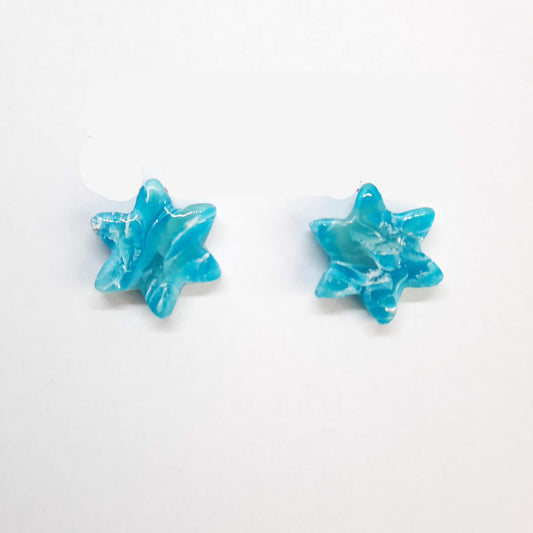 Pendientes Botón Sol Aguamarina