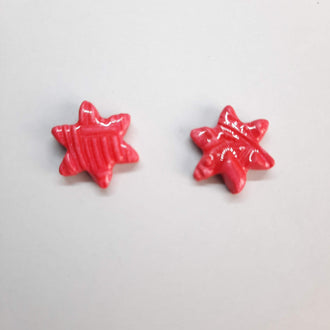 Pendientes Botón Sol Rojos