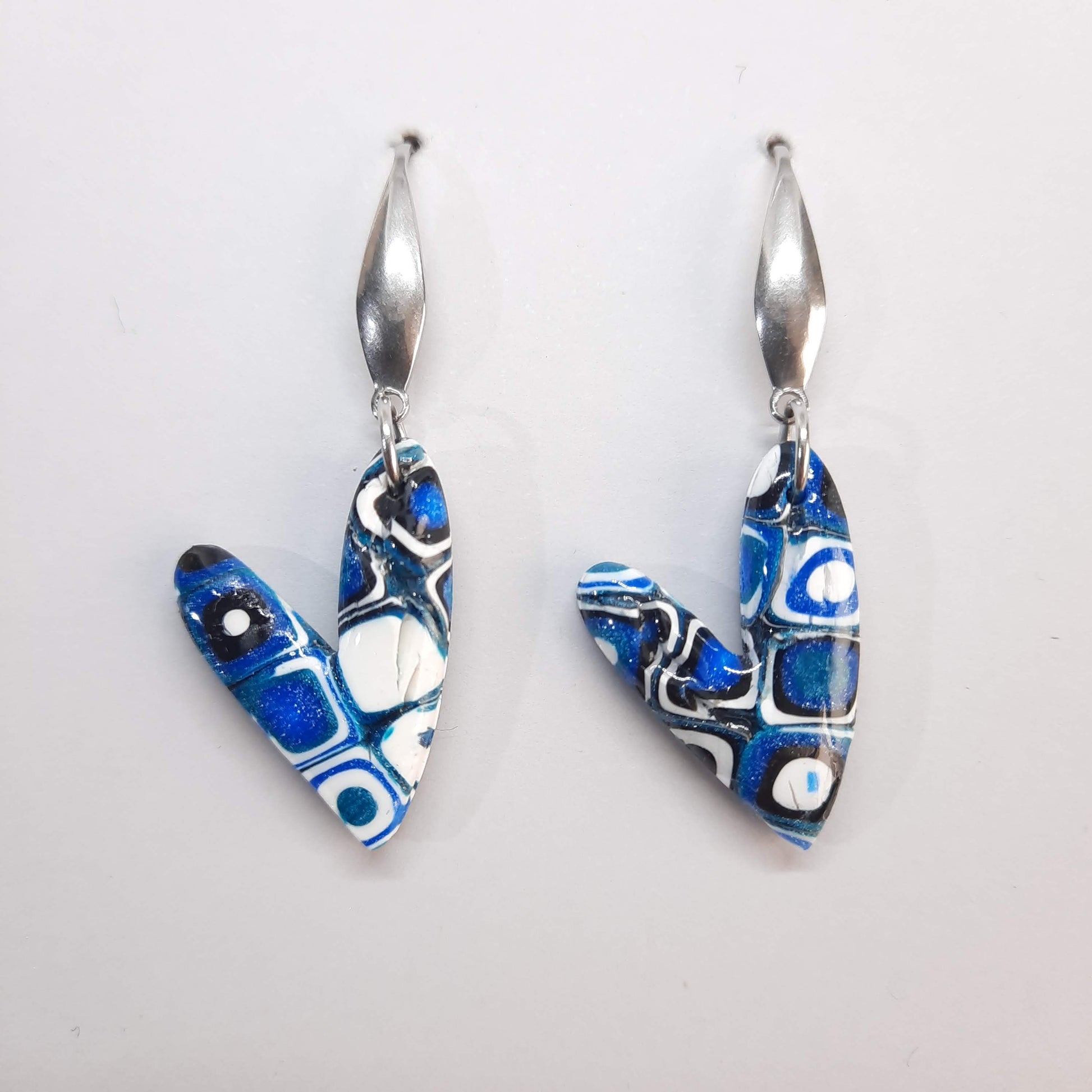 Pendientes Corazón Delgado Pasión Azul