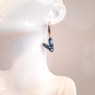 Pendientes Corazón Delgado Pasión Azul