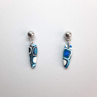 Pendientes Cortos Pasión Azul con Base Acero