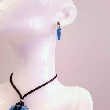 Pendientes Cortos Turquesa con Base Acero