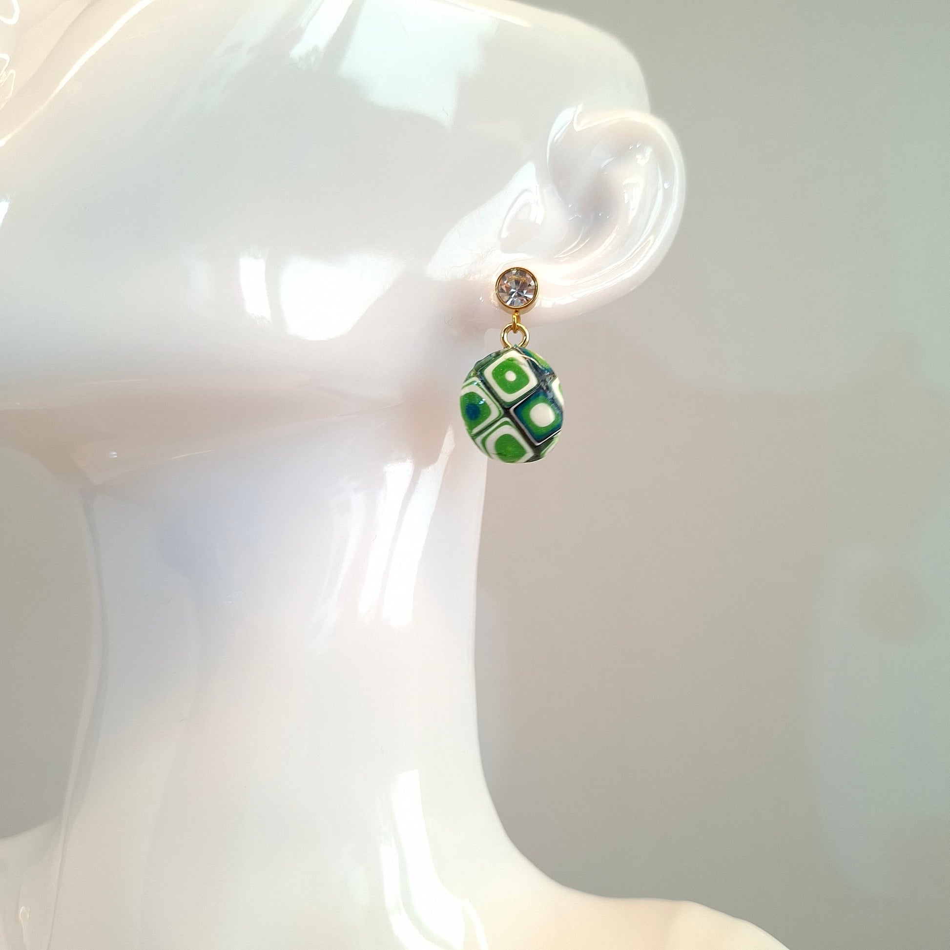 Pendientes Dalia Mosaico Verde