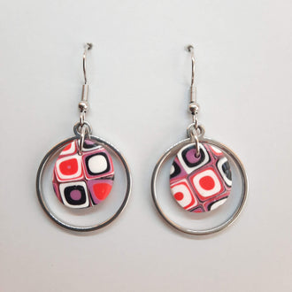 Pendientes Dalia Rosa Verano con Ganchos Plateados