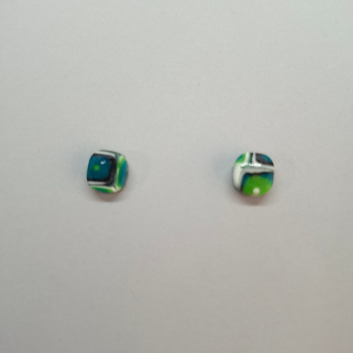 Pendientes Botón Aura Mosaico Verde