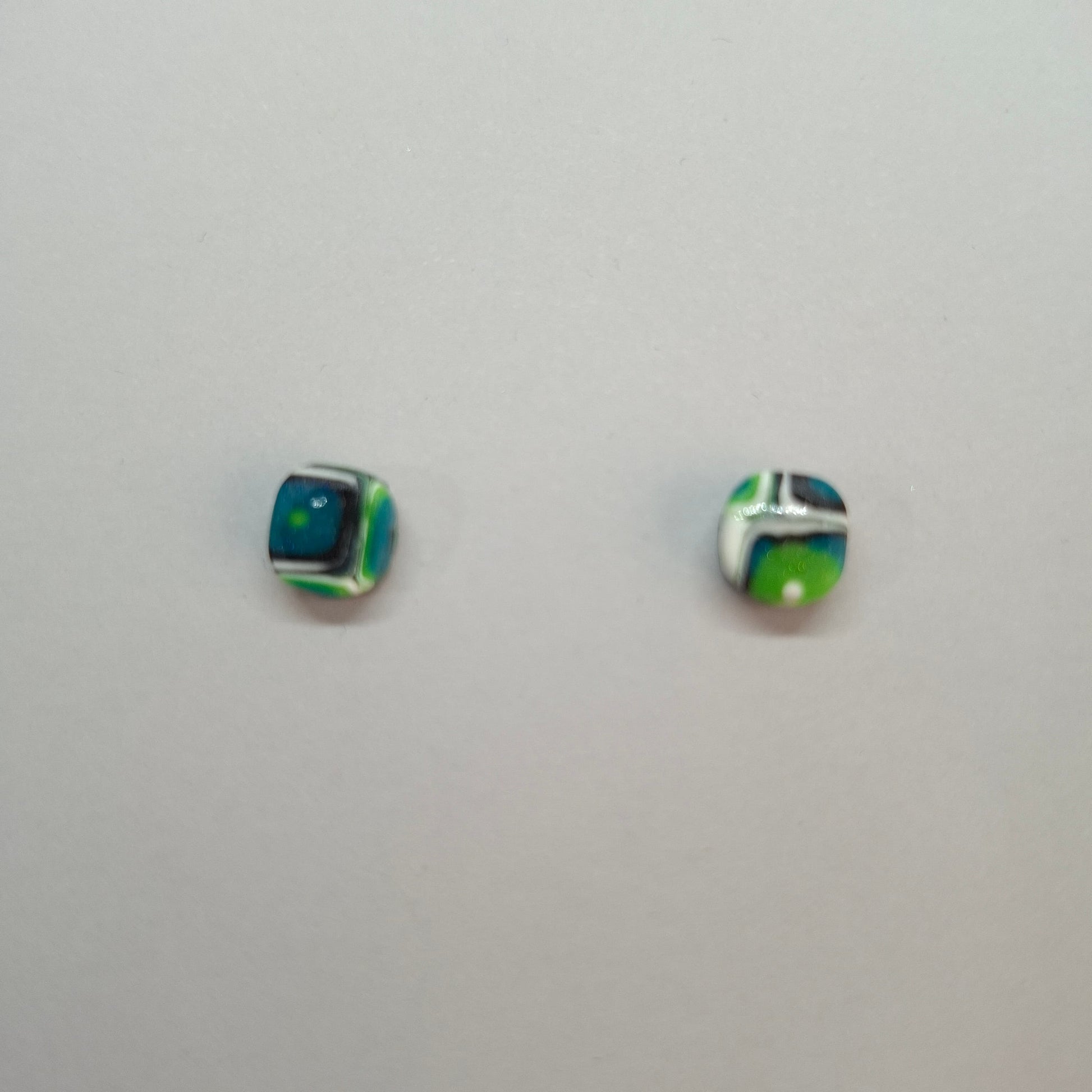 Pendientes Botón Aura Mosaico Verde