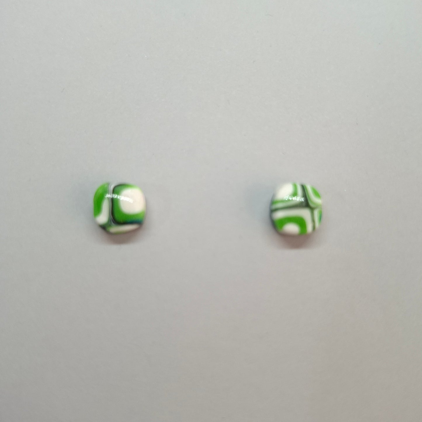 Pendientes Botón Aura Mosaico Verde