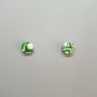Pendientes Botón Aura Mosaico Verde