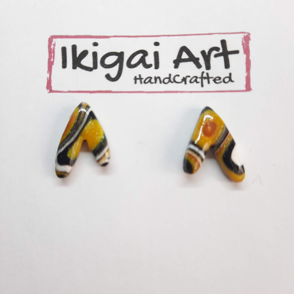 Pendientes Botón Fantasía Amarillo Antiguo