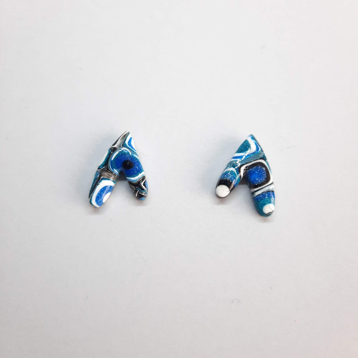 Pendientes De Botón Fantasía Pasión Azul