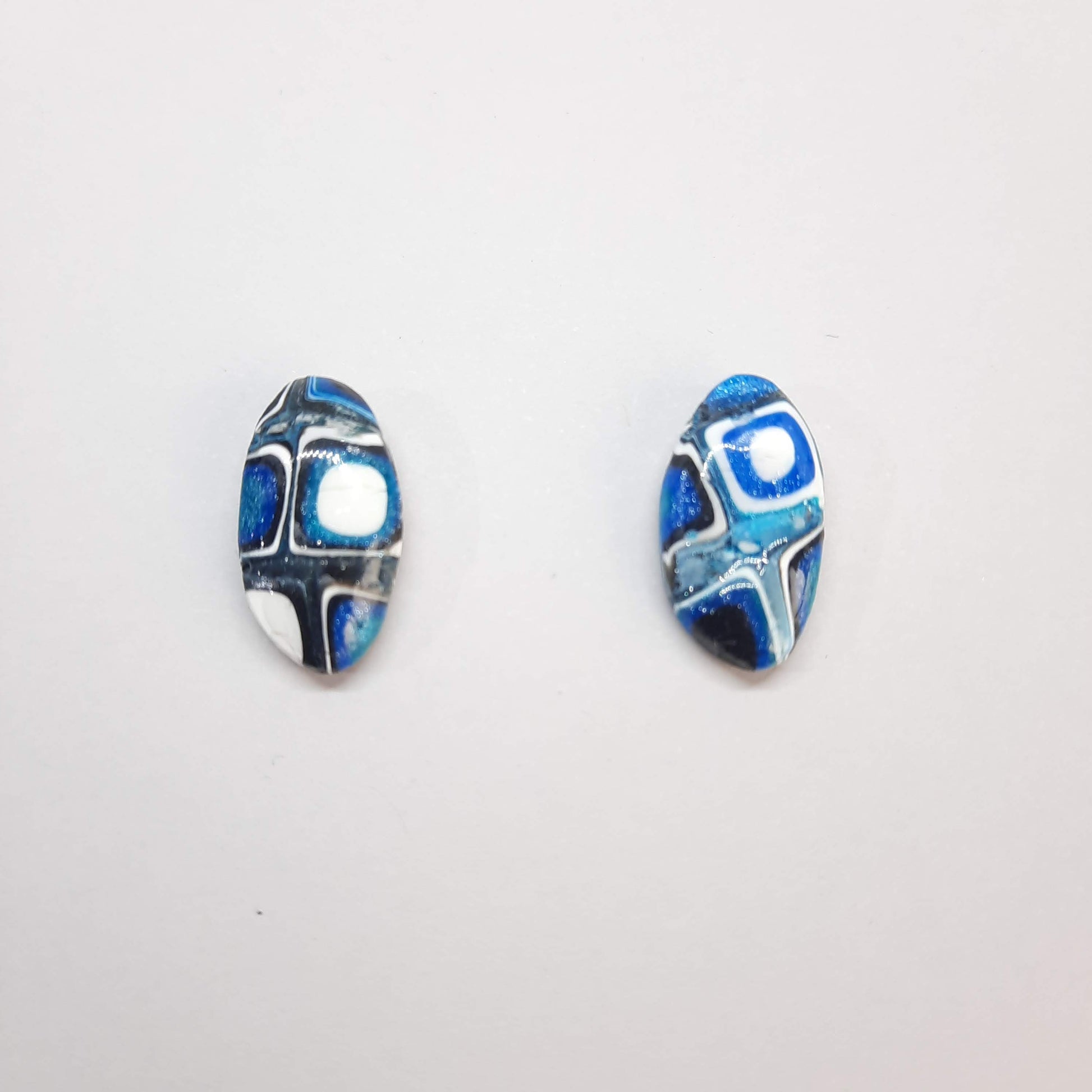 Pendientes Botón Iris Pasión Azul