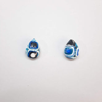 Pendientes Botón Lágrima Pasión Azul