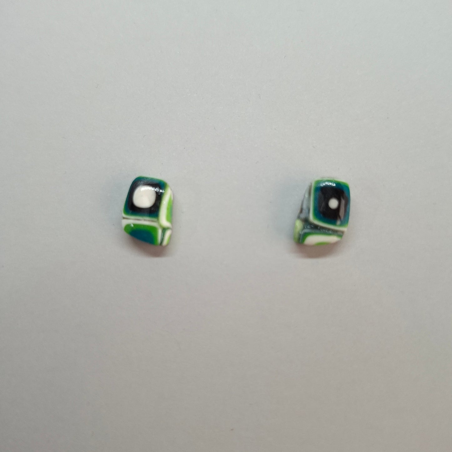 Pendientes Botón Toledo Mosaico Verde