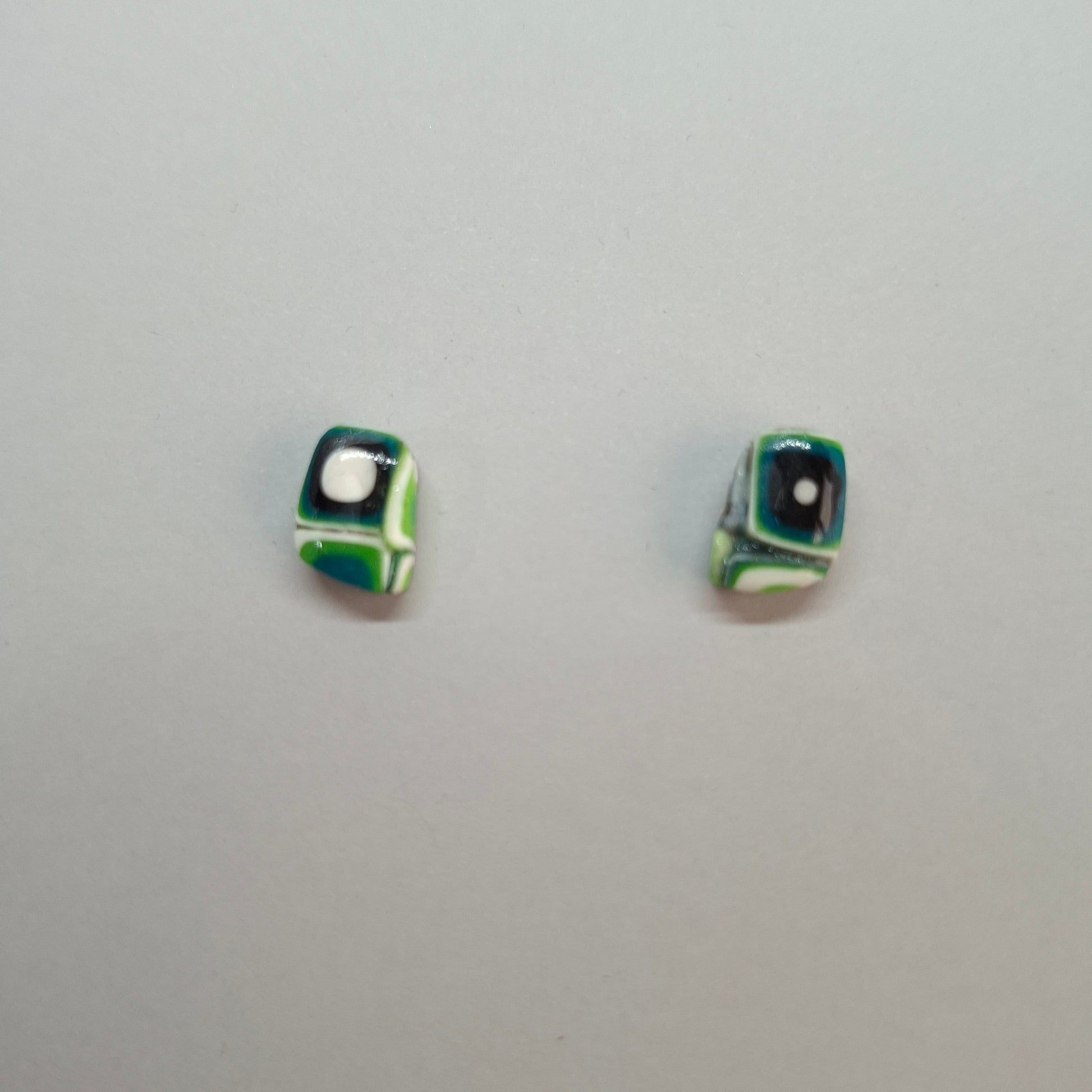 Pendientes Botón Toledo Mosaico Verde