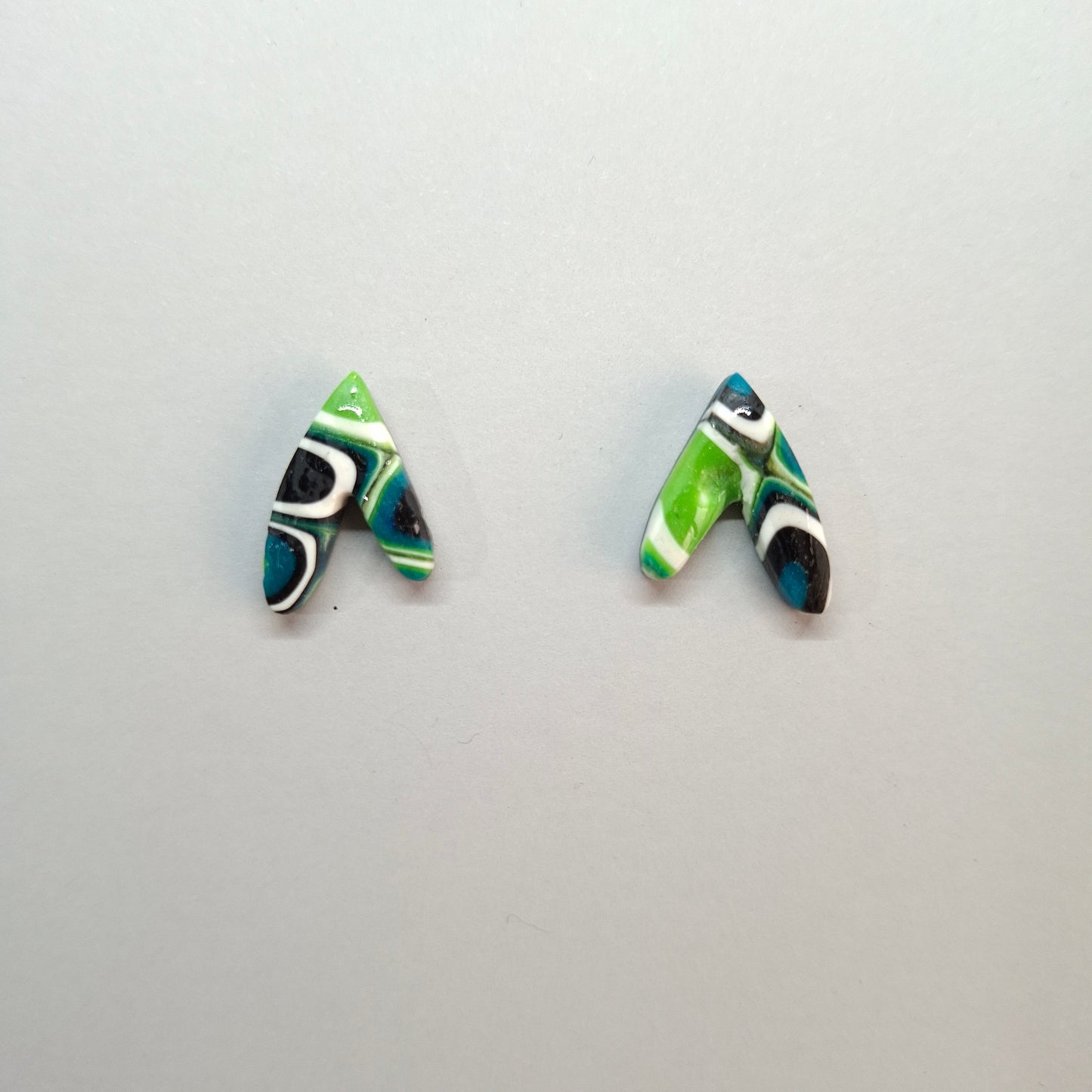 Pendientes Botón Fantasía Mosaico Verde