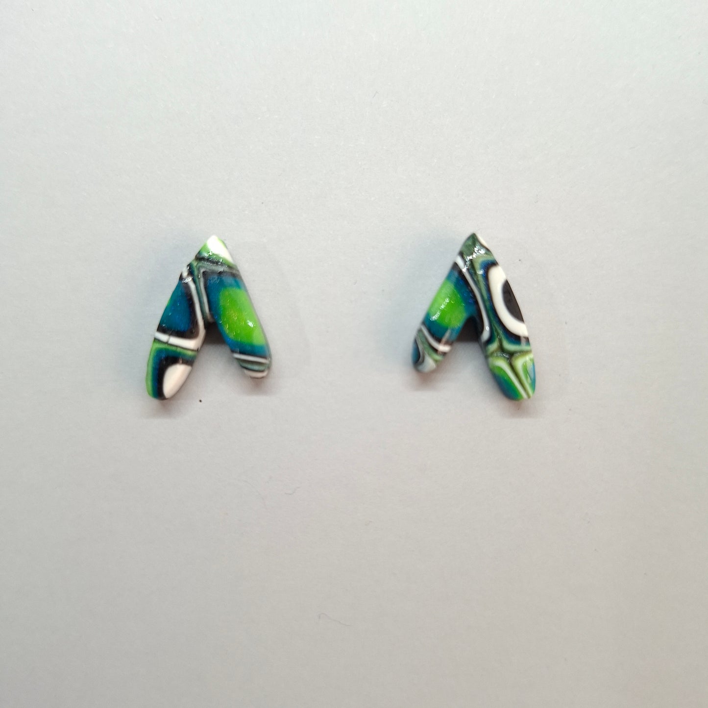 Pendientes Botón Fantasía Mosaico Verde