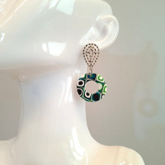 Pendientes Donut Mosaico Verde