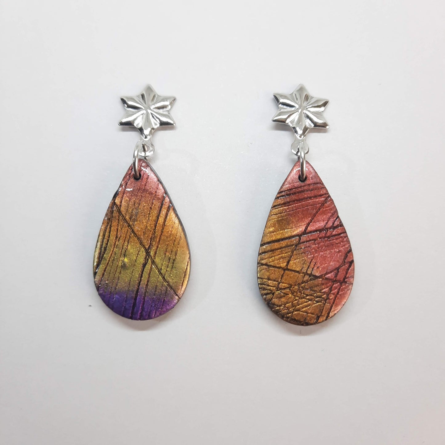 Pendientes Gota Medianos Labradorita Violeta