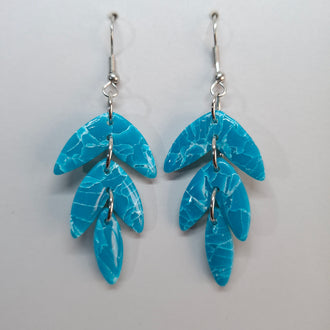 Pendientes Hojas Aguamarina