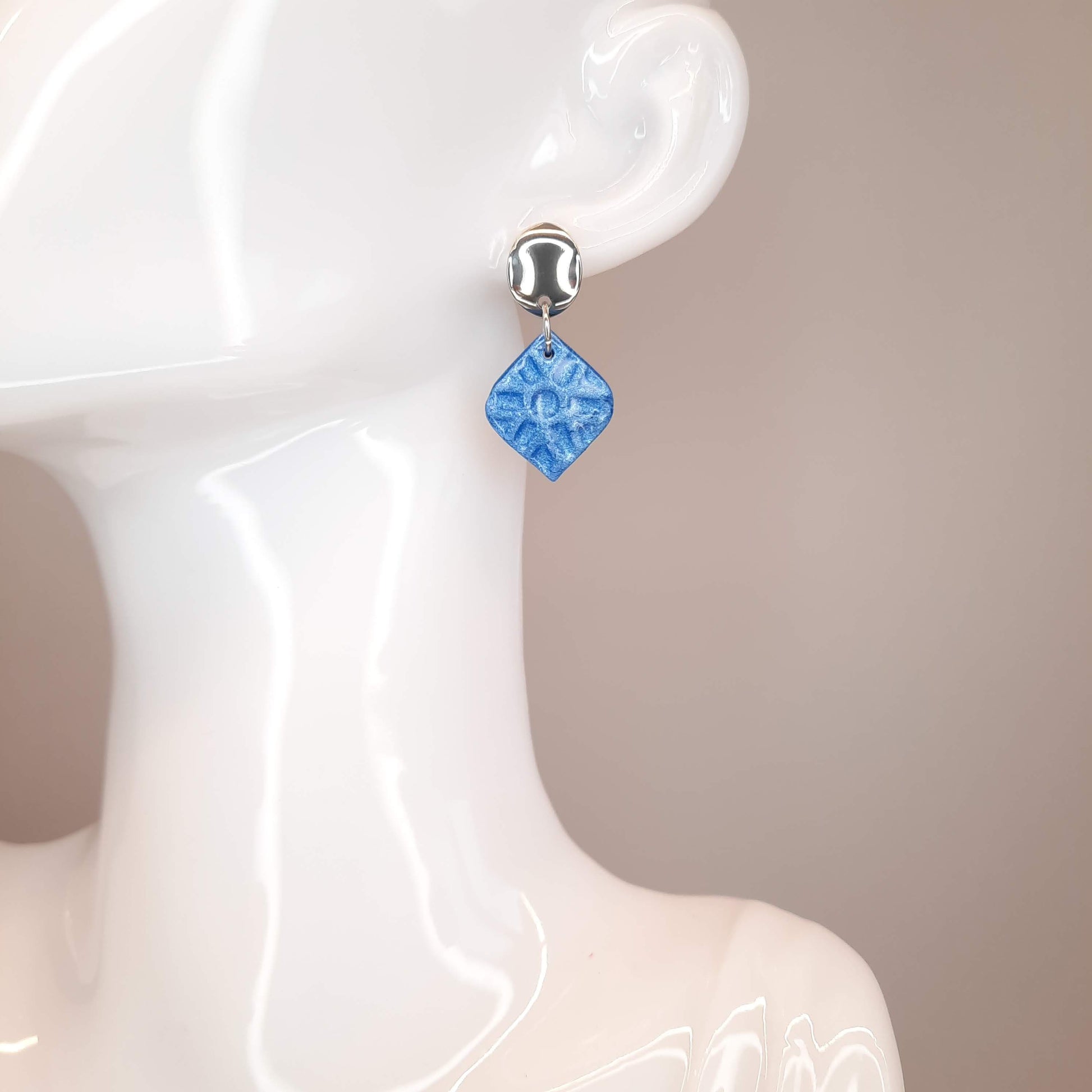 Pendientes India Medianos Azul