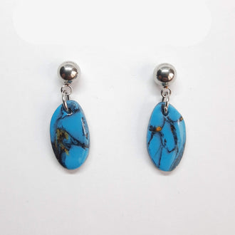 Pendientes Iris Turquesa con Base Plateada