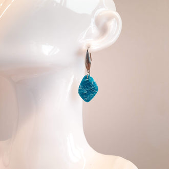 Pendientes Isabel Aguamarina con Base Plateada