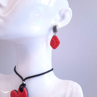 Pendientes Isabel Rojos con Base Acero