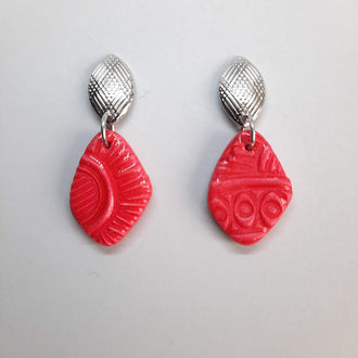 Pendientes Isabel Rojos con Base Acero