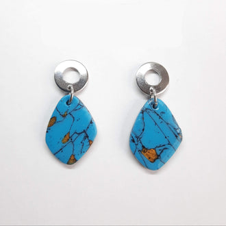 Pendientes Isabel Turquesa con Base Acero