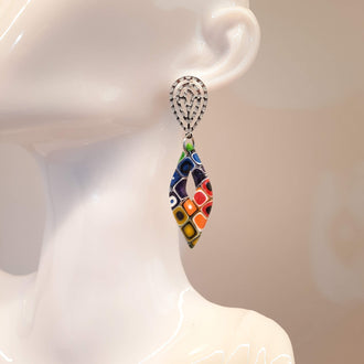 Pendientes Madrid Arcoíris con Base Acero