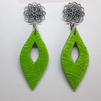 ikigaiart bisuteria pendientes madrid verde con base acero
