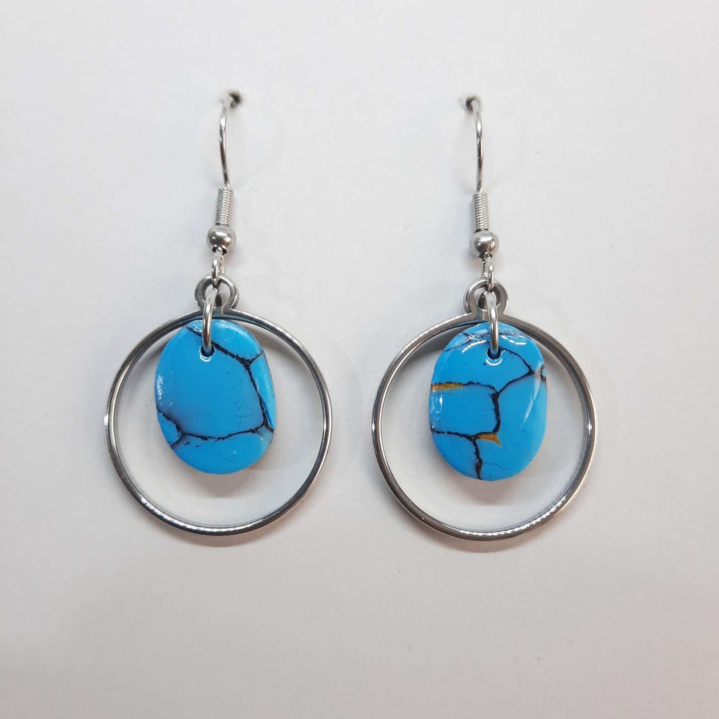 Pendientes Mimosa Turquesa Con Ganchos