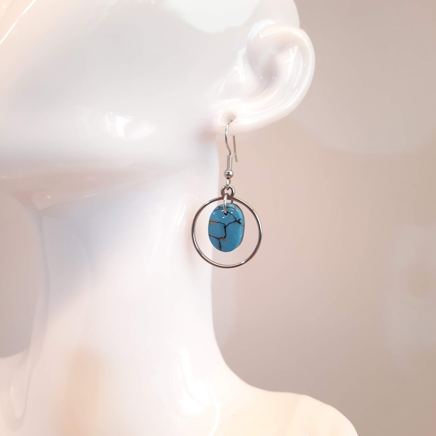 Pendientes Mimosa Turquesa Con Ganchos