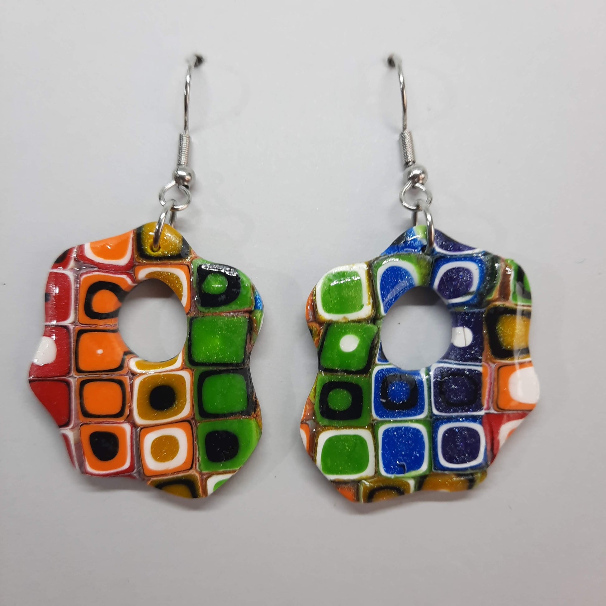 Pendientes Nube Arcoíris Con Ganchos Plateados