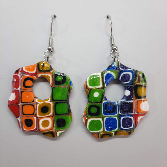 Pendientes Nube Arcoíris Con Ganchos Plateados